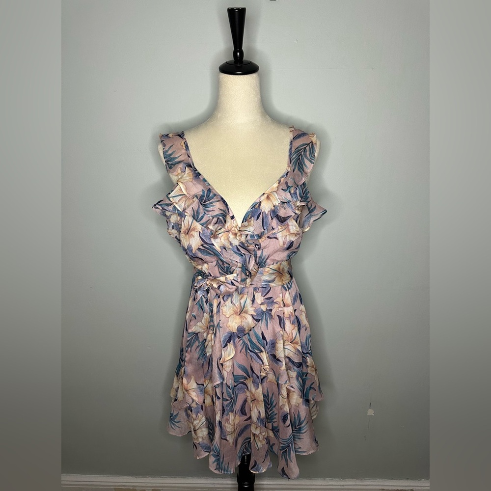 Fashion Nova floaty, floral print dress,butterfly sleeve XL
